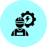 Worker and cog symbol