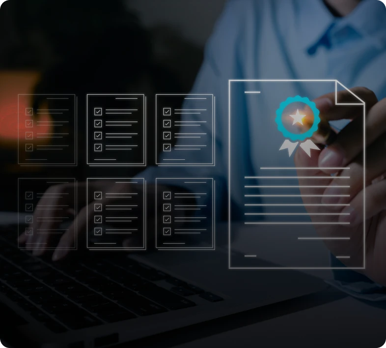 Digital documents with checklist and certificate